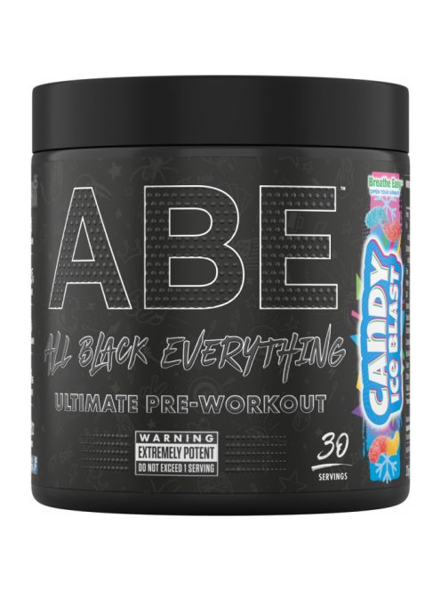 Applied Nutrition - ABE - All Black Everything Pre-Workout 315g - Candy ice blast - Fizikai teljesítményfokozó és fáradtság csökkentő táplálék-kiegészítő