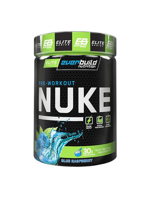 EverBuild Nutrition - Nuke ™ / 30 adag - Blue raspberry - Energiaszint növelő, teljesítmény javító edzés előtti étrend-kiegészítő készítmény