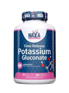   Haya Labs - Potassium Gluconate 99mg. / 100 Tabs. - Kitartást biztosító és izomerőt növelő étrend-kiegészítő tabletta