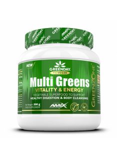   AMIX Nutrition - GreenDay® ProVEGAN MultiGreens Vitality&Energy orange 300g - Antioxidánsokkal teli instant por zöld shake-hez