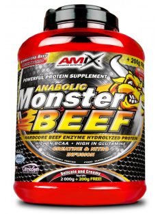   AMIX Nutrition - Anabolic Monster BEEF 90% Protein - 1000 g / 2200 g - 1000, Strawberry-Banana - Izomnövekedést elősegítő hidrolizált marhafehérje