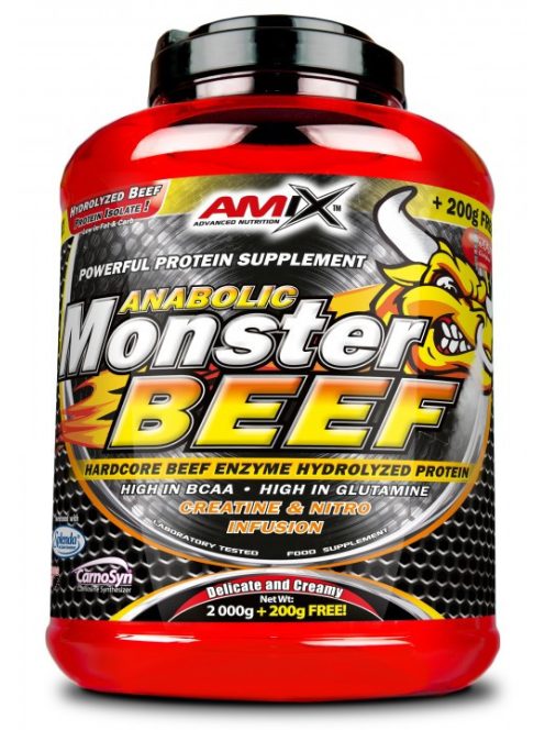 AMIX Nutrition - Anabolic Monster BEEF 90% Protein - 1000 g / 2200 g - 1000, Strawberry-Banana - Izomnövekedést elősegítő hidrolizált marhafehérje