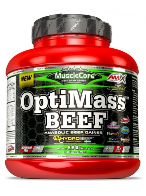 Amix Nutrition - OptiMass™ Beef Gainer 2500g - Double Fudge Chocolate - Marhafehérje-izolátum